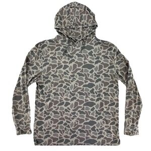 Burlebo Camo Lightweight Hoodie Pullover Sweater Mens Large Camoflauge